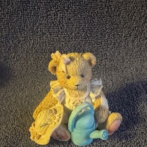 Vintage cherished teddies. Charming Tan and Blue Bear Figurine